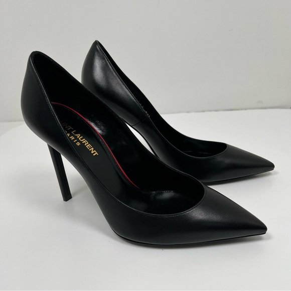 SAINT LAURENT Anja 85 Leather Pumps in Black Sz US 7.5 - Picture 2 of 8